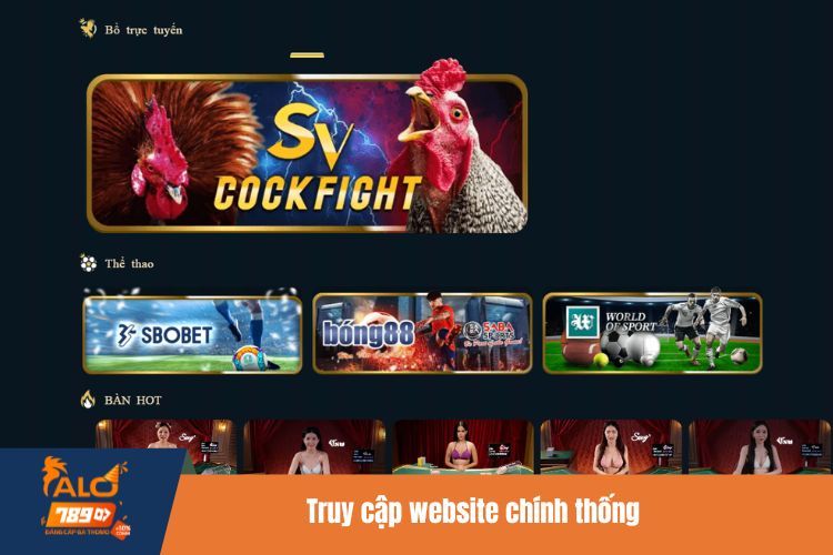 Truy cập website chính thống